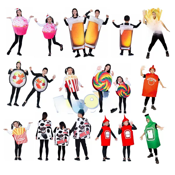 Cross-border hot selling creative restaurant beer tomato ice cream lollipop popcorn milk chips cos play suit