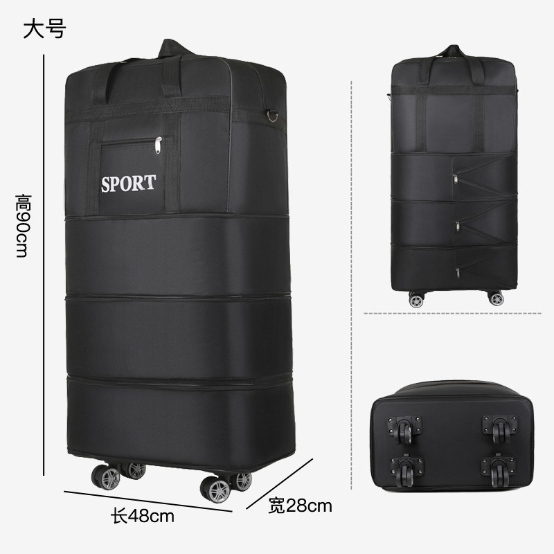 Extra-large capacity trolley luggage bag, travel bag, foldable airline checked bag, storage bag for overseas study and moving