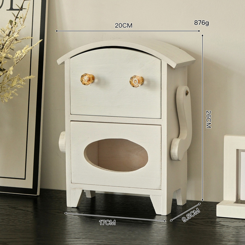 かわいい萌え趣味の実木ロボットティッシュ収納ケースアクセサリーケースネックレス化粧品新婚引っ越し新居プレゼント|undefined