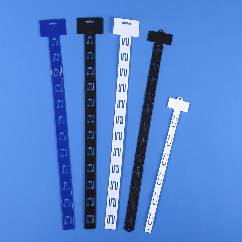 Factory wholesale pp white frosted plastic shelf food display hanging strip supermarket convenience store advertising plastic hanging strip