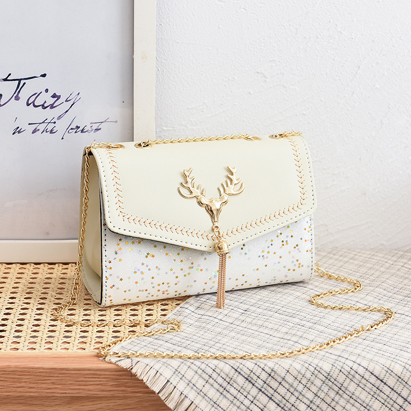 Chaîne pour femmes, petit sac carré à bandoulière, pompon pailleté, monnaie, sac pour téléphone portable_voghion.com