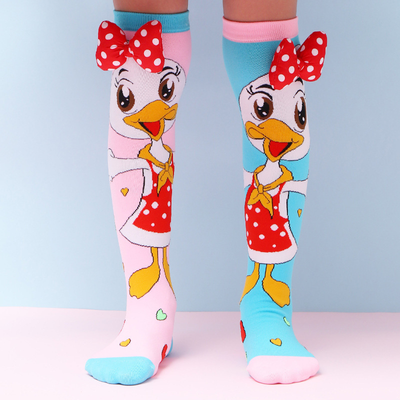 Cross-Border Trendy Cute Girls' Mid-Calf Three-Dimensional Fashion Handmade Girls' Socks Mickey and Minnie Rabbit