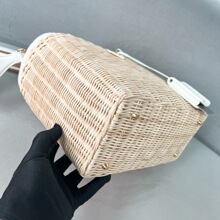 P家1BG835跨境热销ins超火斜挎藤编包新款小众手提藤条编织包女度