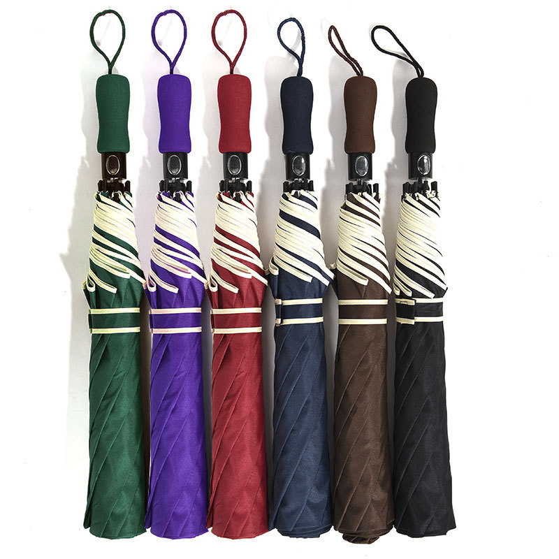 In stock 56-inch large umbrella two-fold golf umbrella automatic folding umbrella printable logo business gift advertising umbrella