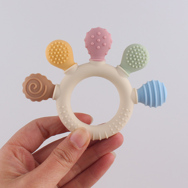 Amazon explosión material de silicona dentín de palma pequeña dientes molares resistentes a la comida mano de silicona mordida alegría tranquila campana