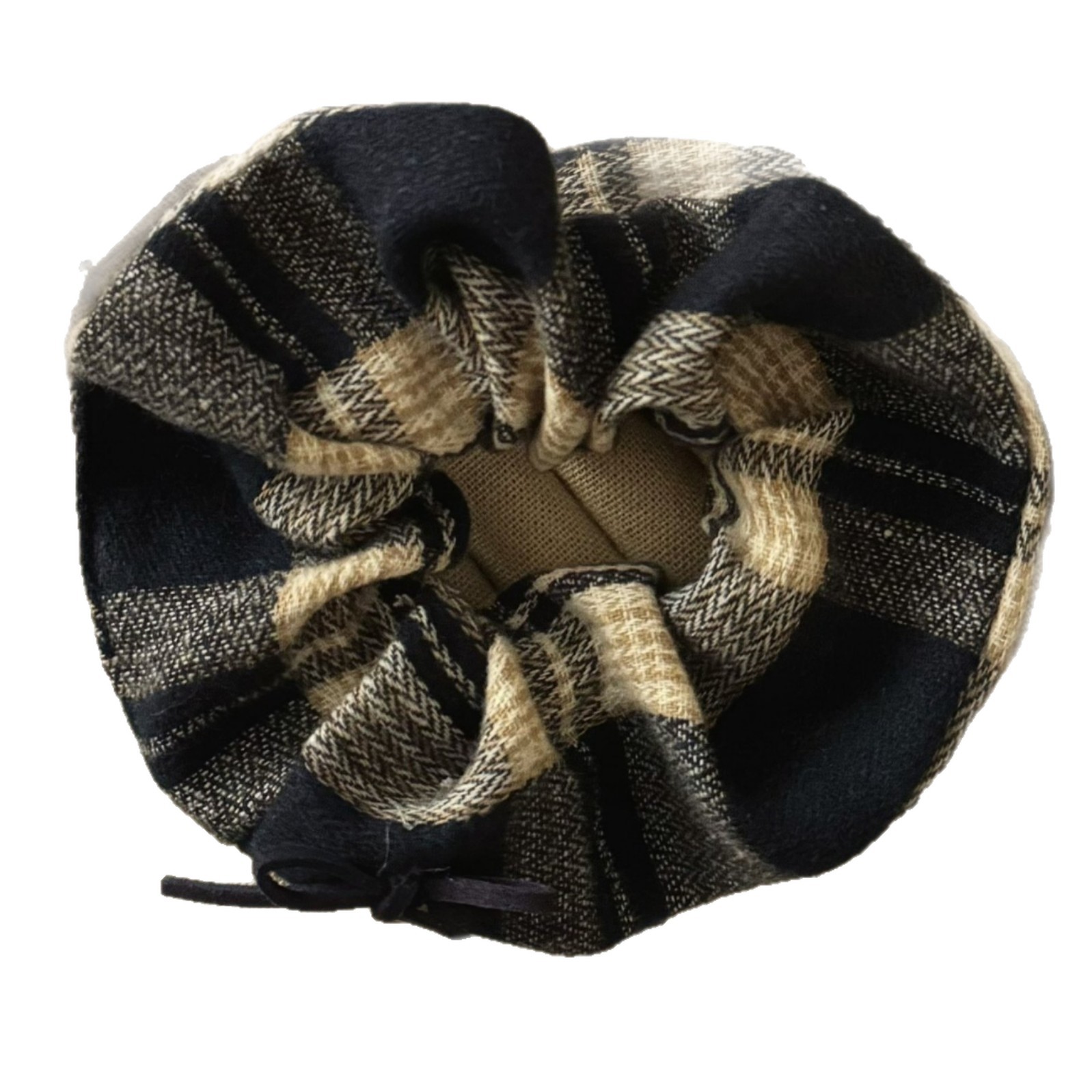 Korean Style Brown Plaid Scrunchie Hair Tie For Ponytail_voghion.com