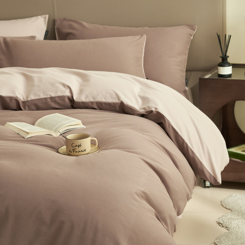 Cama de cuatro piezas de algodón 2025, nueva sábanas molidas cubierta de ropa de cama dormitorio de tres piezas de invierno engrosado