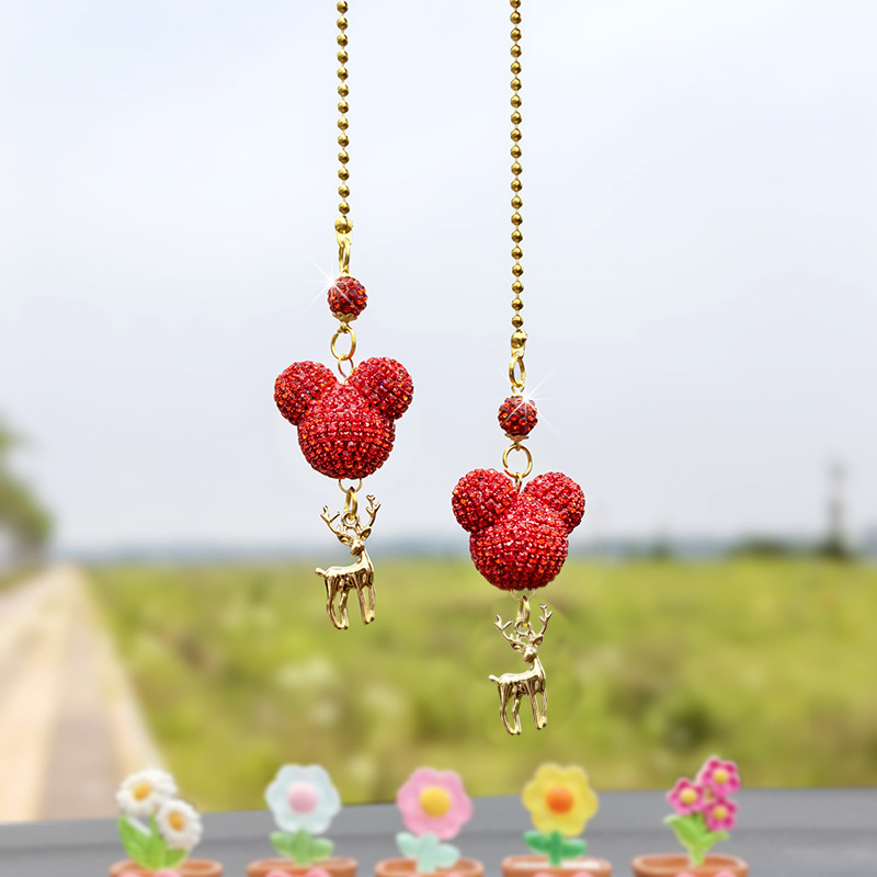 새로운 큰 빨간 이중 펜던트 사슴 사슴