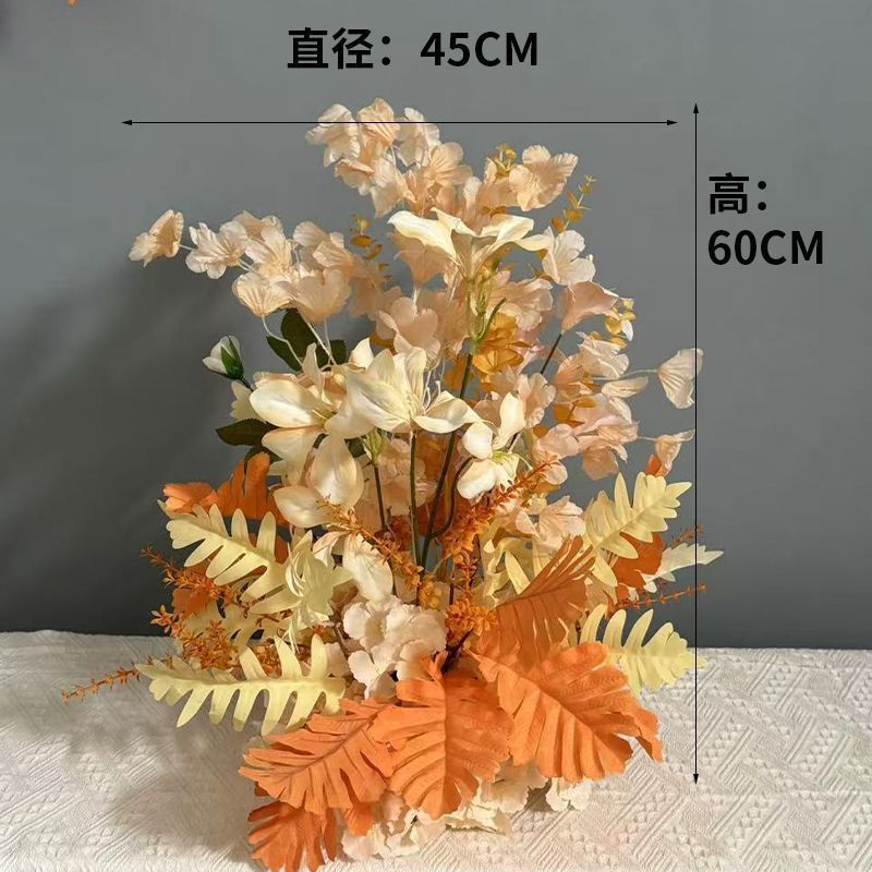 升级大尺寸订婚仿真花排花仿真绢花成品装饰尤加利花排台路婚礼|undefined