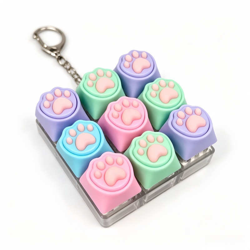 9-key cat claw purple, autumn green, purple, blue, pink, autumn green, pink, aut…