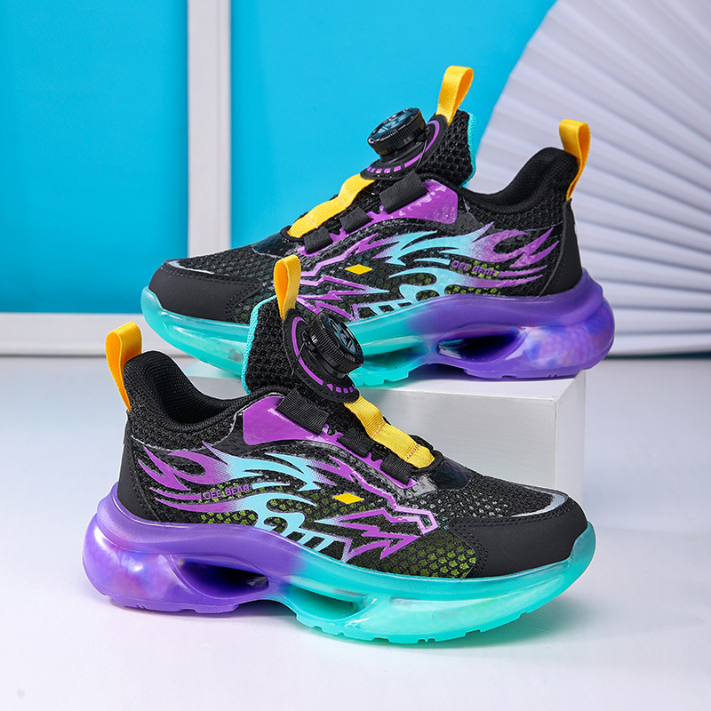 Zapatos para niños, zapatos deportivos para niños 2025 nuevos zapatos de malla hueca transpirables de verano, zapatos para correr de una sola red para niños