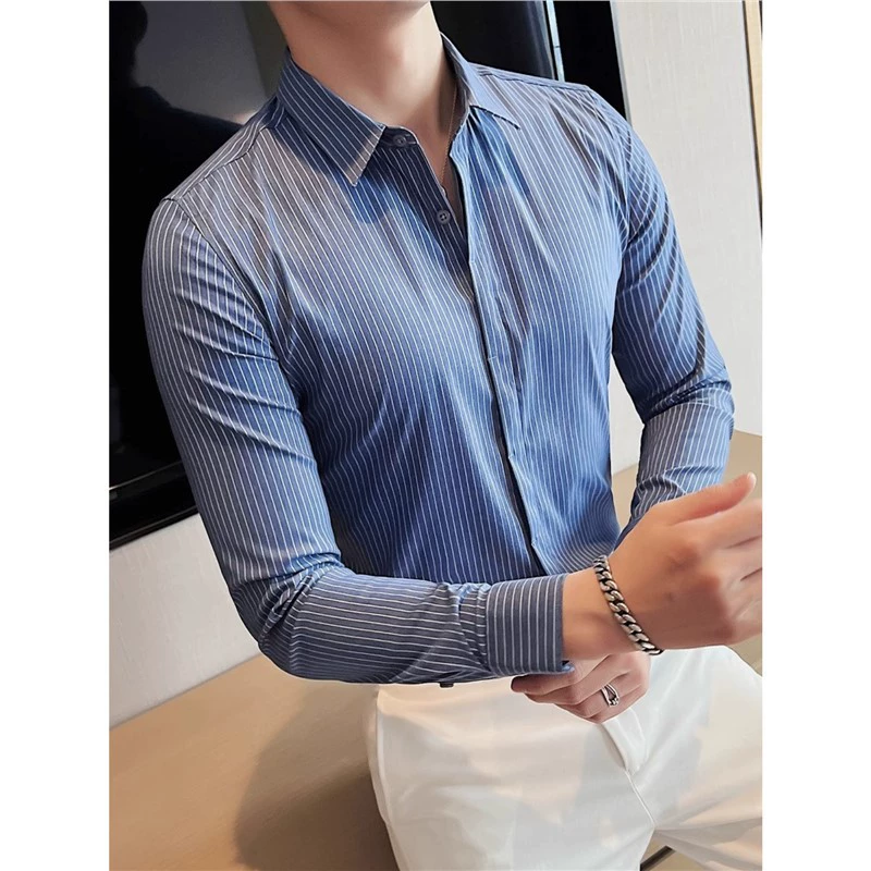 Безымянная Slim Fit рубашка - Английский/британский стиль отдыха, высококачественная классическая сорочка