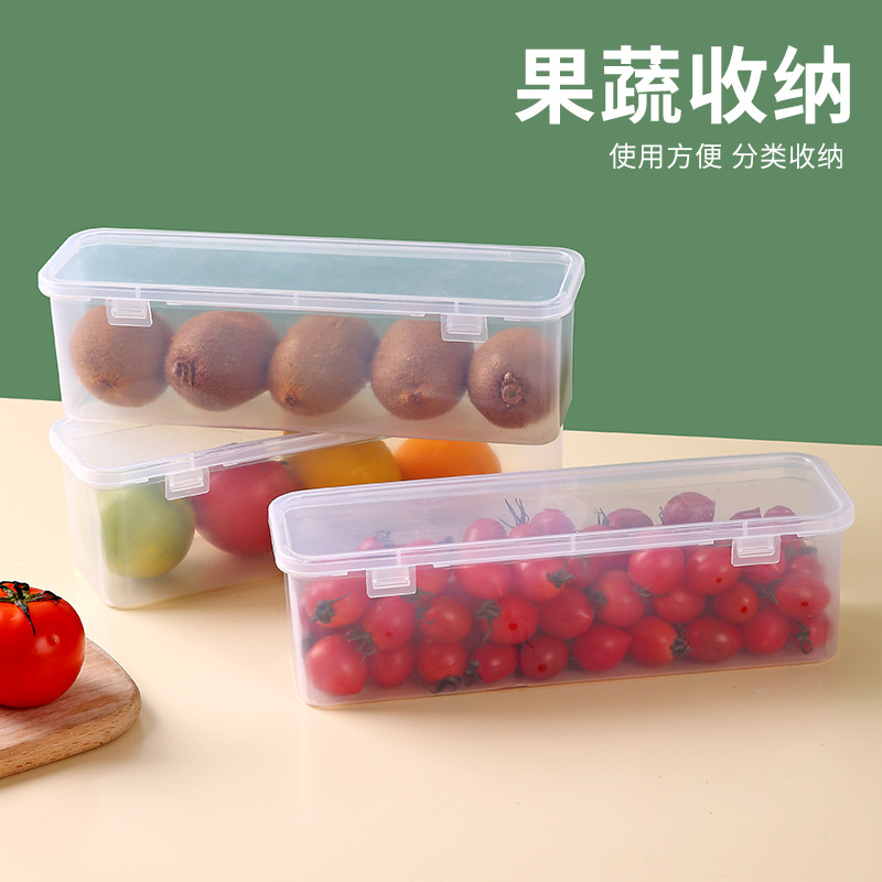 Refrigerador caja de almacenamiento de mantenimiento fresco transparente cocina de gran capacidad accesorios de gelatina congelada caja de tira caja de plástico de mantenimiento fresco con tapa
