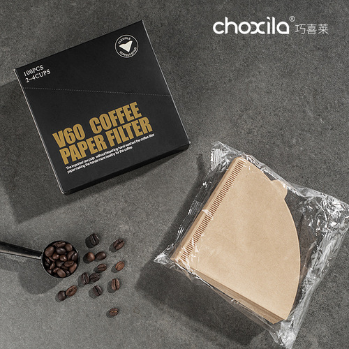 Coffee filter paper hand-pour drip filter American coffee machine fan-shaped conical log filter paper V60