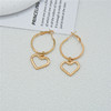 Metal earrings from pearl, European style, bright catchy style