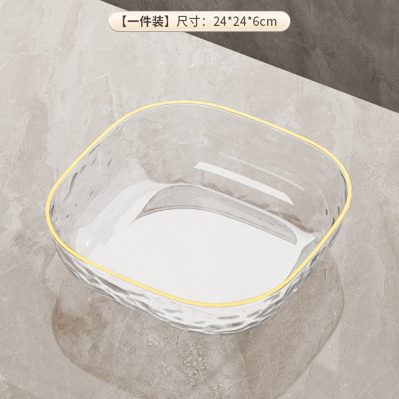 Platos de frutas de lujo ligero para el hogar, mesas de café en la Sala de estar, platos de aperitivos transparentes, de alto valor facial, platos de dulces de gran capacidad