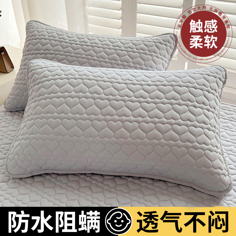 よだれ防止ヘッドオイル枕カバー汗防止コットン枕カバー家庭用一対一のセットセット48cm x 74cm