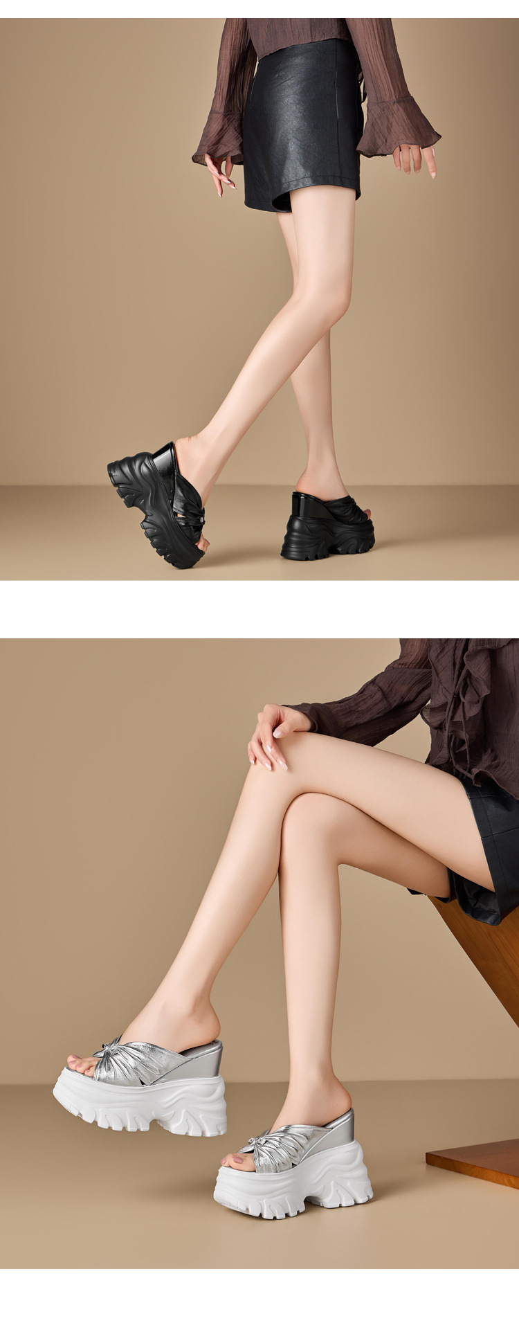 Sandal cao gót nữ hở mũi đế xuồng gót 12cm/14cm quai ngang — Bạc 12cm, Bạc 14cm, Đen 12cm, Đen 14cm chi tiết 9