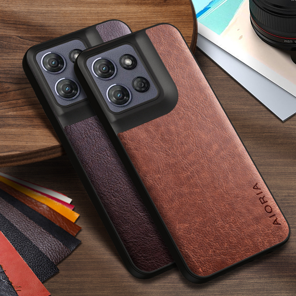 适用于 Moto G Power 2025 Moto G15经典仿真小牛皮手机壳
