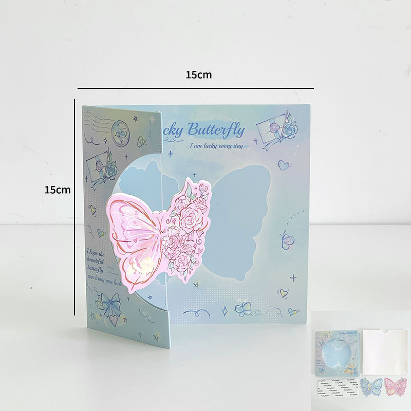 立体旋转蝴蝶贺卡ins高颜值3D可折叠祝福卡片带信封闺蜜情侣礼物|undefined