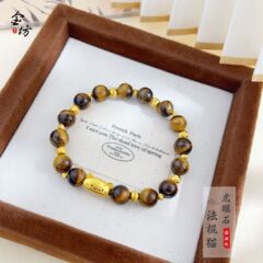 国潮风法棍猫diy虎眼石手串平安小猫咪女款轻奢小众精致手链批发