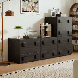 复古新款电视柜小户型现代简约储物柜中古客厅卡门柜组合斗柜落地