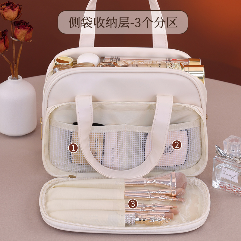 Nuevos productos transfronterizos de doble zona Baina bolsa de maquillaje portátil bolsa de maquillaje de viaje bolsa de almacenamiento de productos de cuidado de la piel bolsa de lavado de gran capacidad