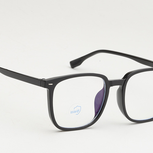 Transparent square frame, popular anti-blue light flat lenses, 2024 new style, unisex trendy large frame, bare face glasses frame
