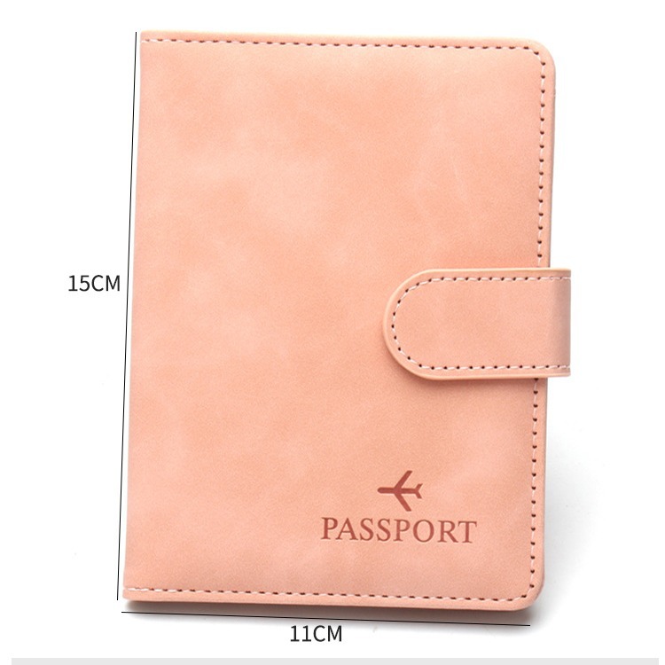 Magnetic buckle leather passport holder English passport cross-border anti-magnetic passport storage short multi-functional card holder