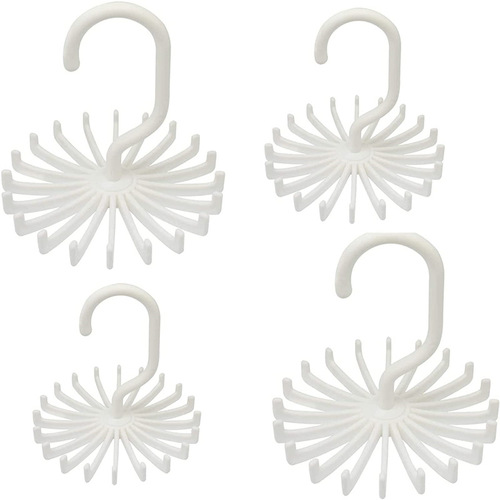 New Amazon Multi-layer White Export Scarf Rack Circular 360 Degree Rotating Plastic Tie Rack Storage Wholesale