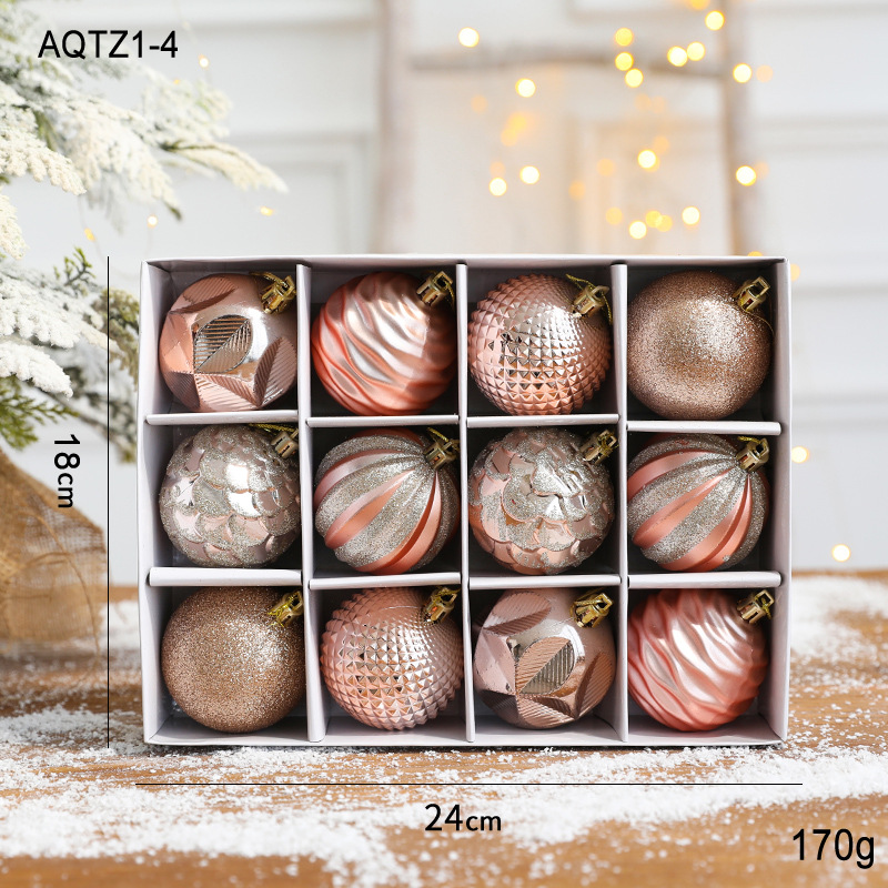 Hong Kong Heng Navidad 6cm BOLA DE Navidad conjunto árbol de Navidad decoración colgante Bola de Navidad 12 cajas pintado bola decorativa image 10