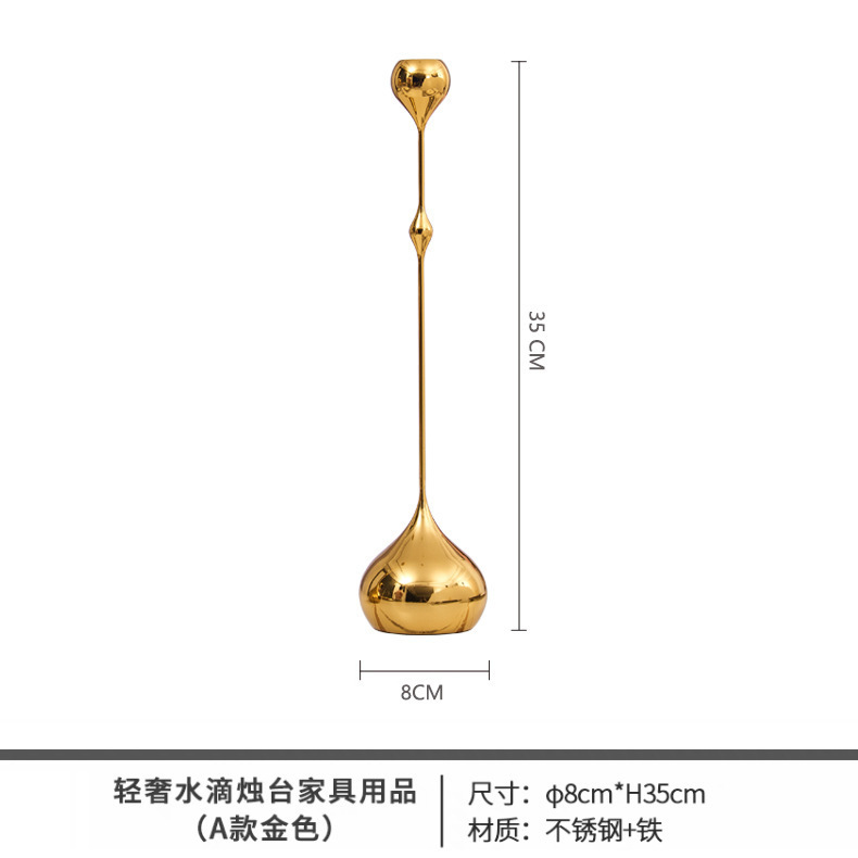 ヨーロッパ式の軽くて豪華な金属の水滴の銀色のろうそくの台の見本の部屋は家庭の客間のデスクトップのレストランの工芸の置物を飾ります。|undefined