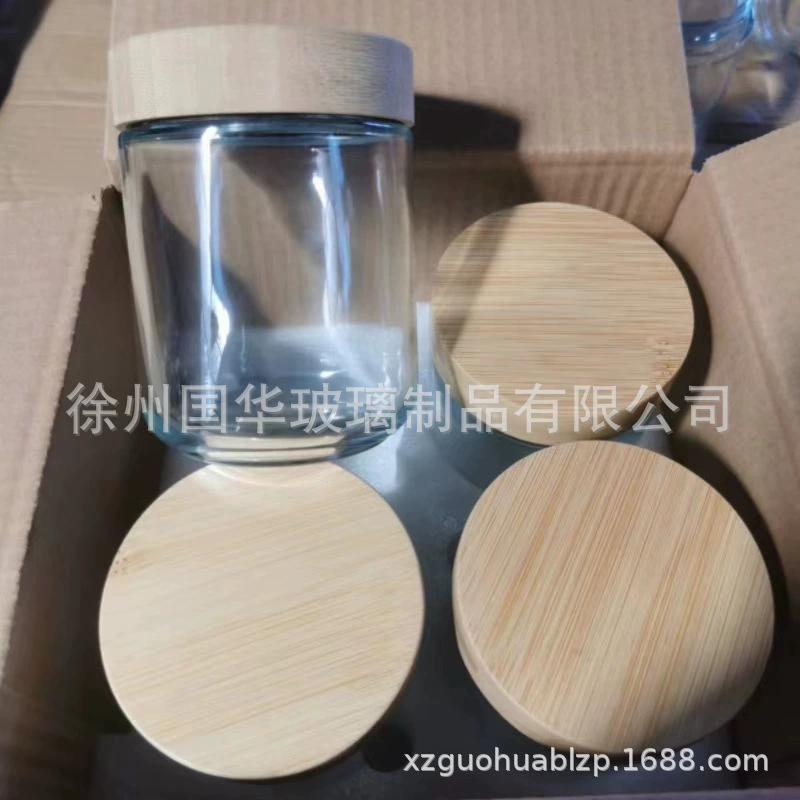 Стеклянная банка для хранения (Guohua) с крышкой из бамбука / акции дерева, 300–750 мл, кухонная канистра
