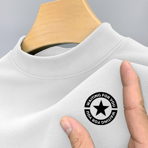 Factory Direct Sales, Slim Fit Fleece Winter Warm Half-Neck Men's Autumn Underwear Base Shirt, Single Top