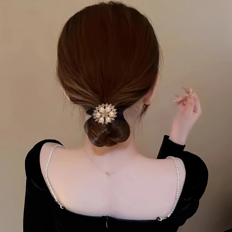 10 個のラインストーン模造装飾ヘアバンド、ハイエンド、気質、ファッション、ポニーテール、かわいい、弾性、シンプルでエレガントな女性|undefined