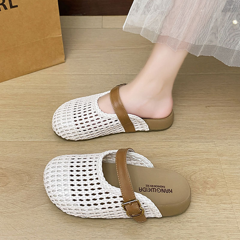 Thick-Soled Woven Closed-Toe Slippers for Women, Summer 2026 New Style, Slip-On, Breathable, Comfortable Birkenstock-Style Mule Sandals Thick-Soled Woven Closed-Toe Slippers for Women, Summer 2026 New Style, Slip-On, Breathable, Comfortable Birkenstock-Style Mule Sandals