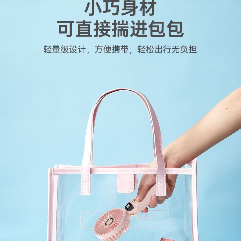 Nuevo Ventilador de Mano 2025, Pequeño, Recargable por USB, con Pantalla Digital, Portátil, Silencioso, Mini Ventilador de Escritorio Plegable, Ventilador Pequeño para Colgar en el Cuello