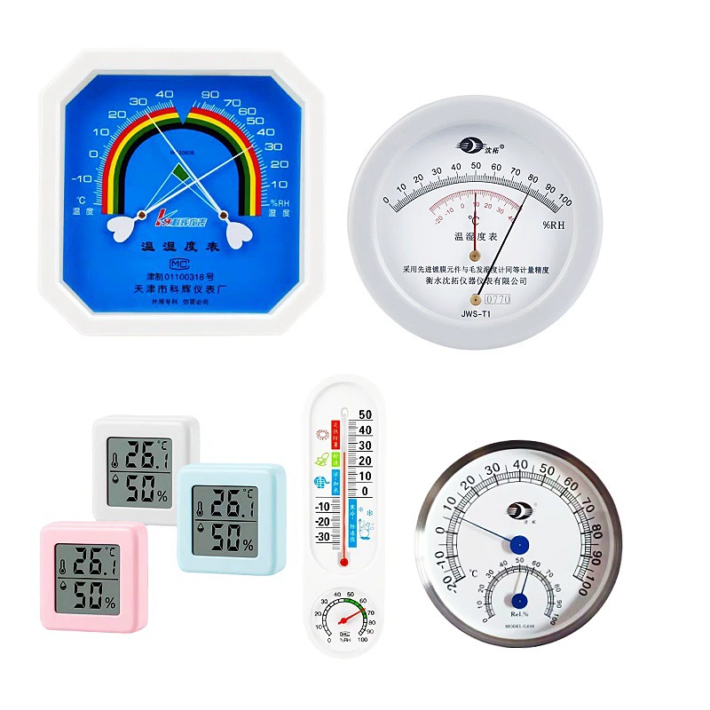 Высокотемпературный восьмиугольный круглый Измеритель температуры и влажности, бытовой промышленный комнатный термометр без батареи, настенный термометр для теплицы 2080B