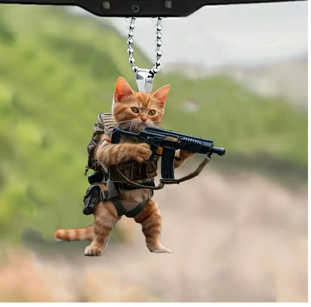 Nuevo acrílico plano transfronterizo para gatos colgante de arma
