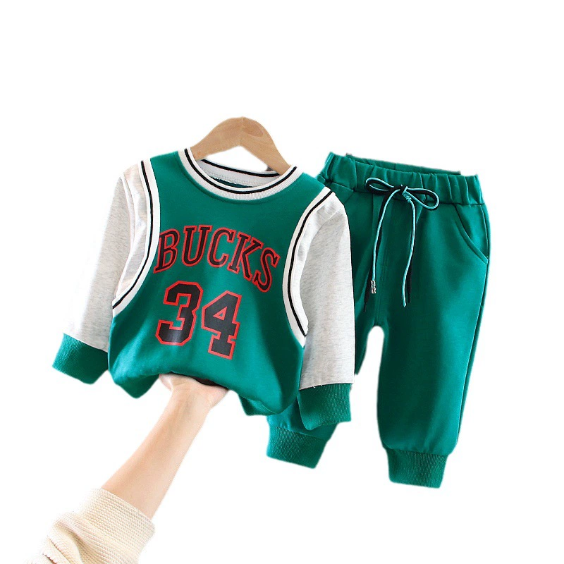 Длинный рукав для мальчиков, осенний детский комплект, западный стиль, оптом