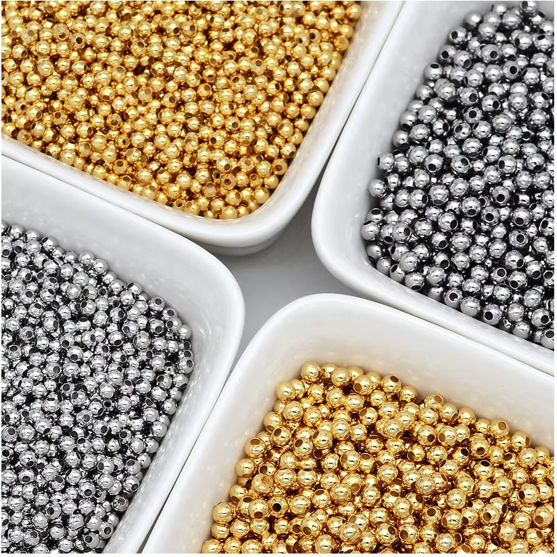 Stainless Steel Solid Drilled Beads Loose Beads Titanium Steel Bracelet Beads DIY Jewelry Accessories Beads Round Beads Jewelry