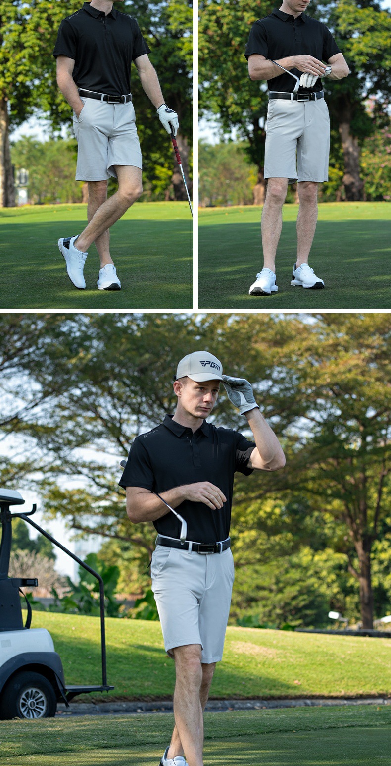 Quần short golf nam thắt lưng co giãn thoáng khí — Quần short màu xanh nước ngoài KUZ202 [thắt lưng co giãn/lỗ thoáng khí bên/găng tay dính túi sau], Quần short màu xám nhạt KUZ202 [thắt lưng co giãn/lỗ thoáng khí bên/găng tay dính túi sau], Quần short đen KUZ202 [thắt lưng co giãn/lỗ thoáng khí bên/găng tay dính túi sau], Quần short trắng KUZ202 [thắt lưng co giãn/lỗ thoáng khí bên/găng tay dính túi sau] chi tiết 8