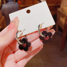 S925银针简约冷淡风花朵耳环韩国个性高级设计感网红同款耳钉耳饰