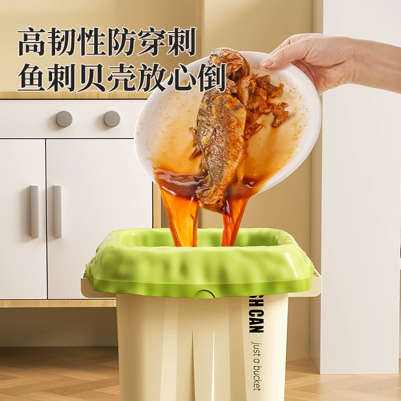 Automatic big plastic handheld garbage bag for students, drawstring, increased thickness