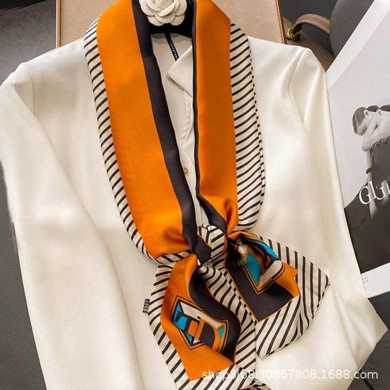 Nuevo bufandas de seda de impresión delgada y larga para mujeres nuevas bandas de moda de decoración profesional bufandas
