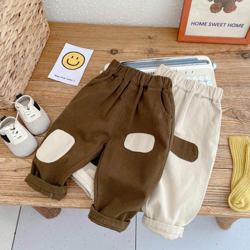 子供用カジュアルズボン春と秋の薄いタイプの男の子の純綿のゆったりした長ズボンの子供の赤ちゃんの韓国版の洋風の服装のズボン|undefined