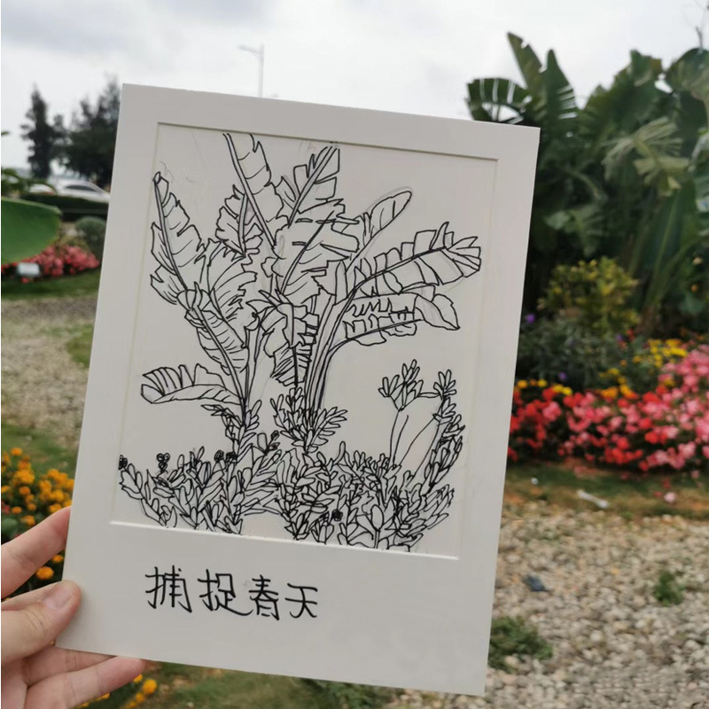 Asymmetrical 8-open Mounting A4 Work Creative Cardboard Picture Frame Kindergarten Kidsren's Hand-painted Photo Frame Hanging Without Punching