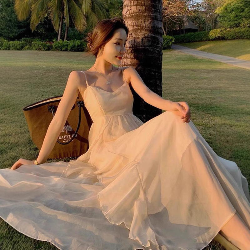 Clothes for taking photos by the sea New Beach Dress Fat Girl's Beach Long Dress Summer Vacation dress