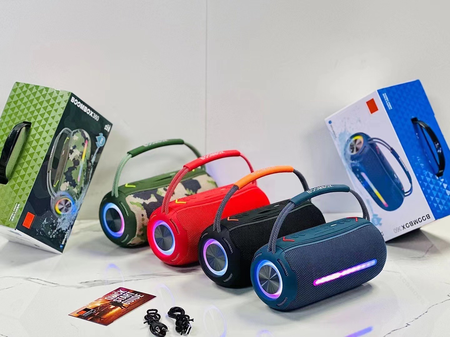 Lightweight And Portable Boomsbox360 Bluetooth Speaker Rgb