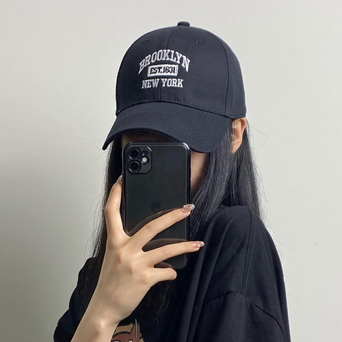 Deep top duckbill hat for women summer, wide brim baseball cap, makes face look smaller, large head circumference, sun protection, men's ins fashion, Korean trend